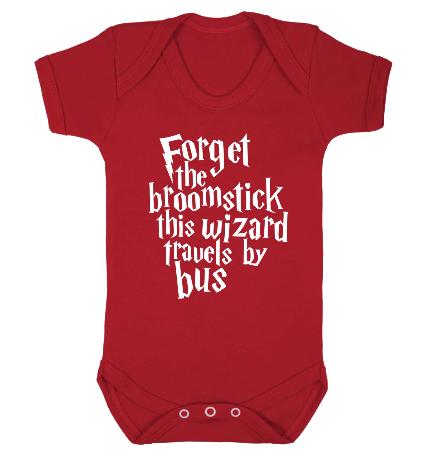 Forget the broomstick this wizard travels by bus Baby Vest red 18-24 months