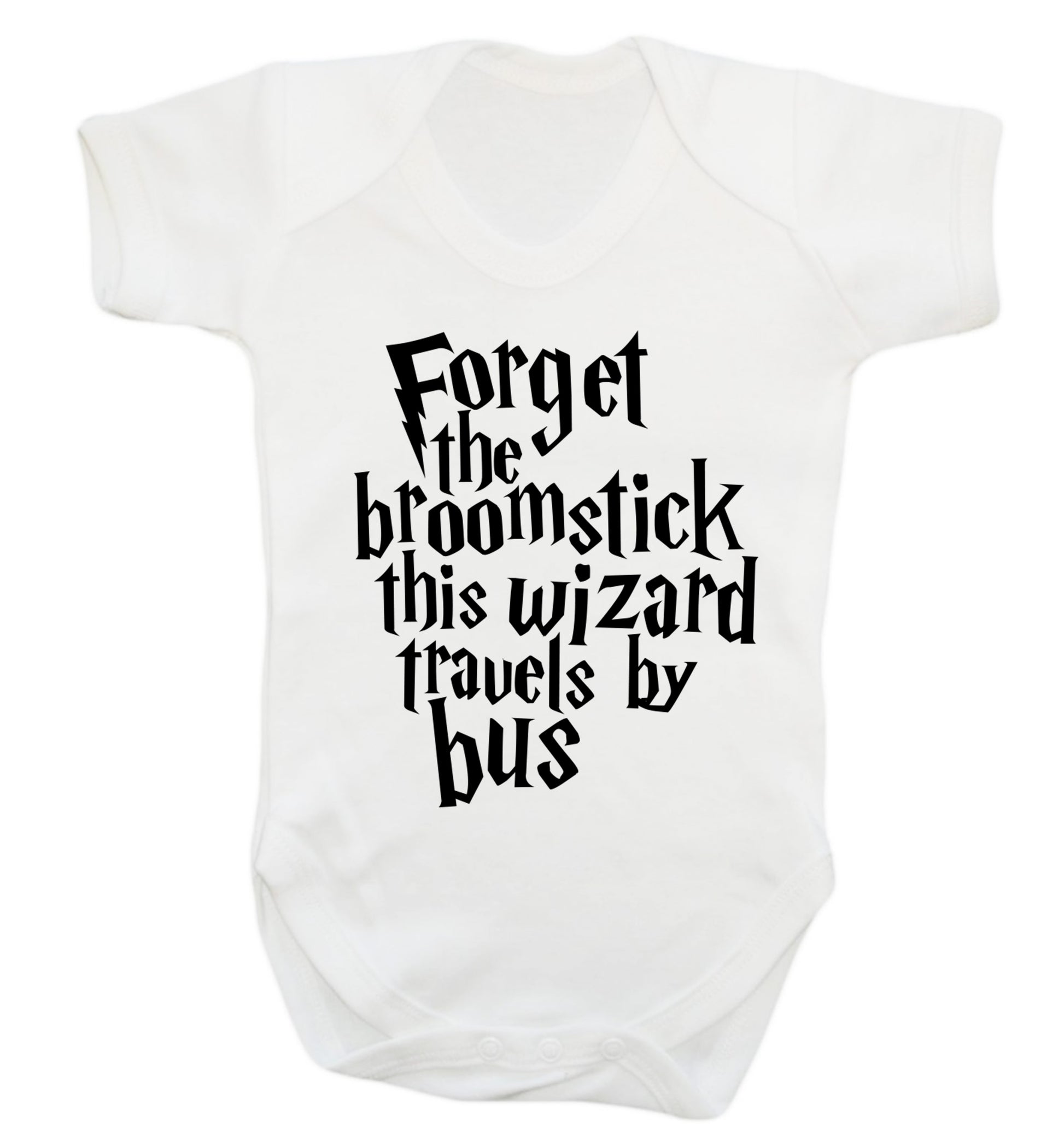 Forget the broomstick this wizard travels by bus Baby Vest white 18-24 months