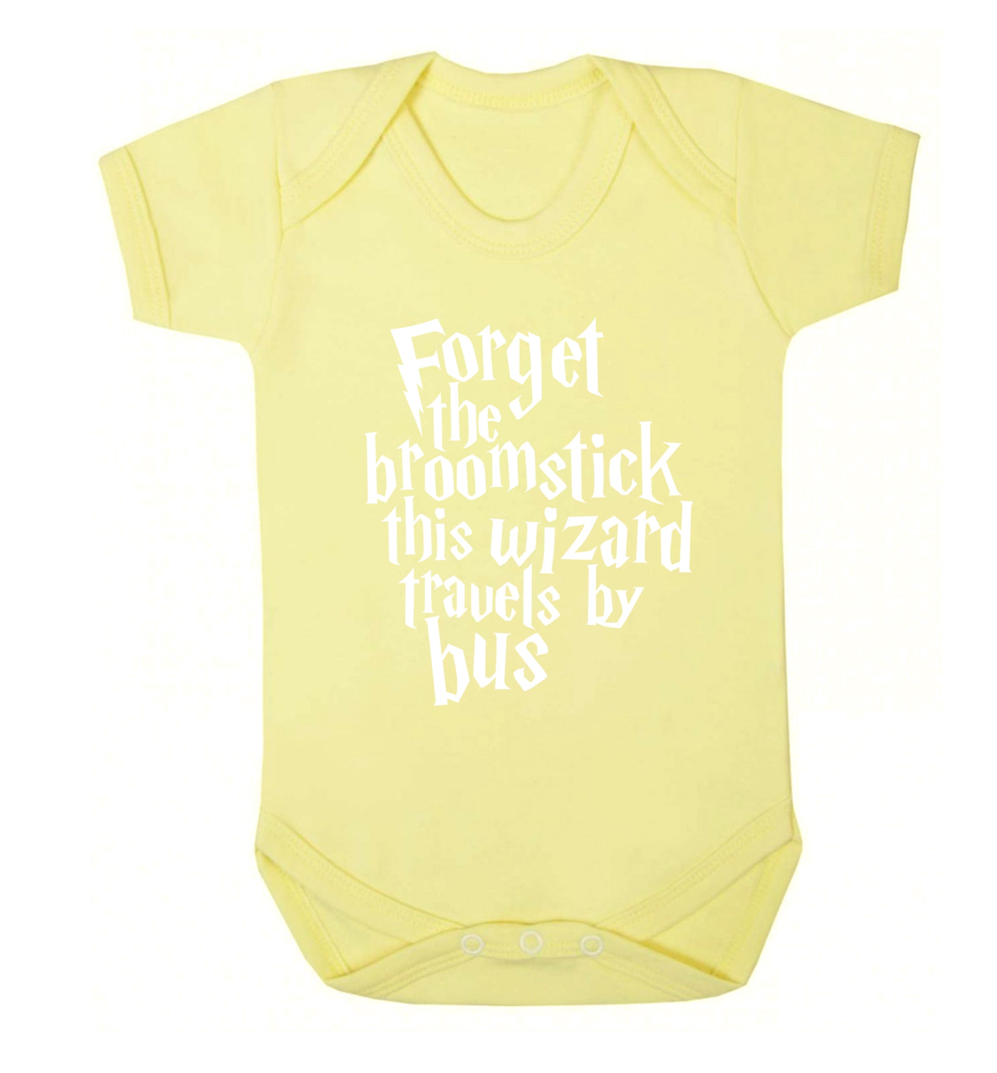 Forget the broomstick this wizard travels by bus Baby Vest pale yellow 18-24 months