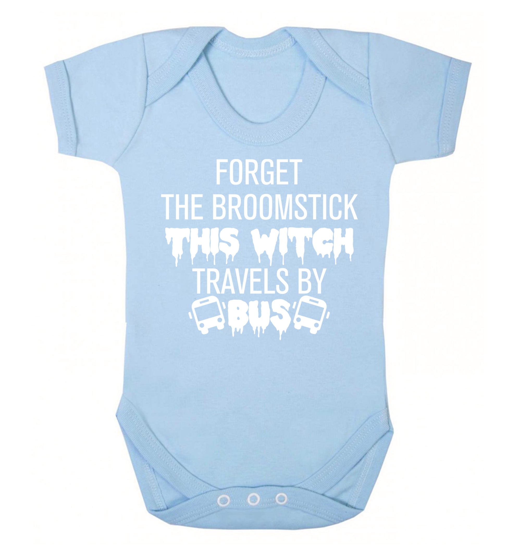 Forget the broomstick this witch travels by bus Baby Vest pale blue 18-24 months