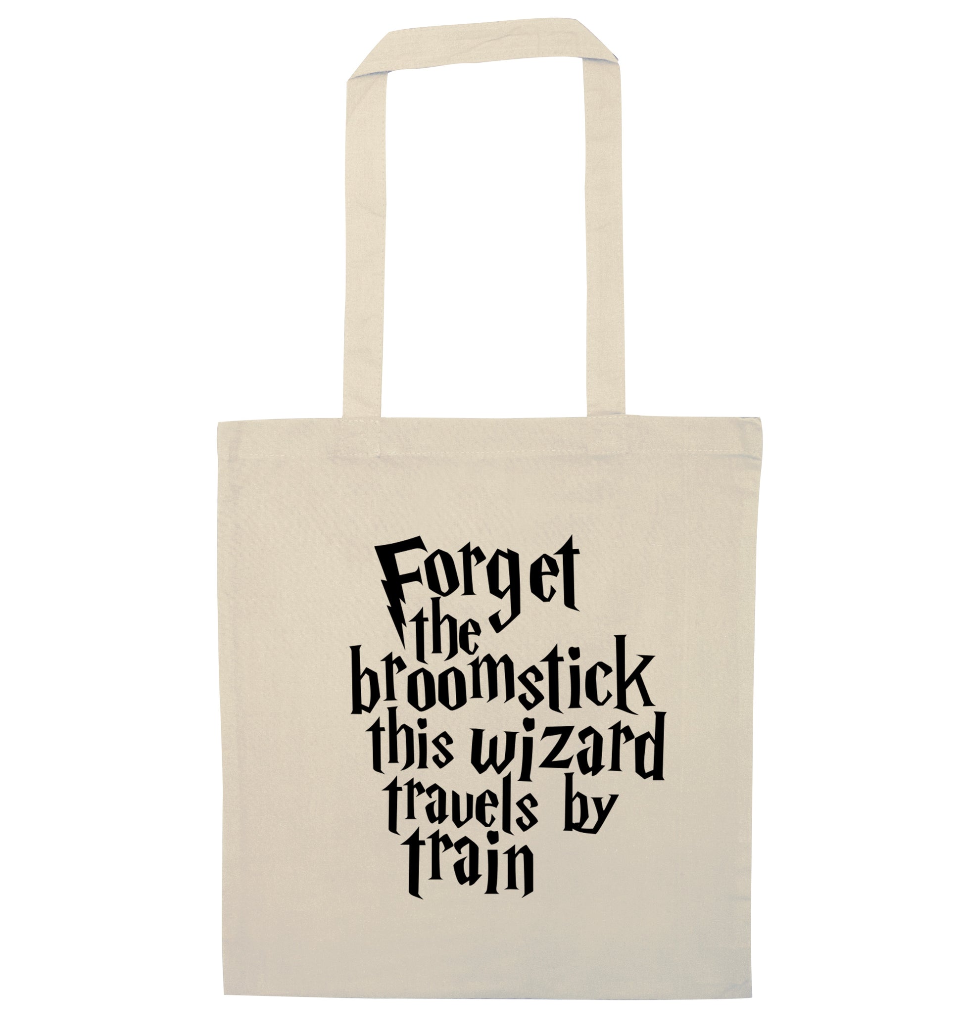 Forget the broomstick this wizard travels by train natural tote bag