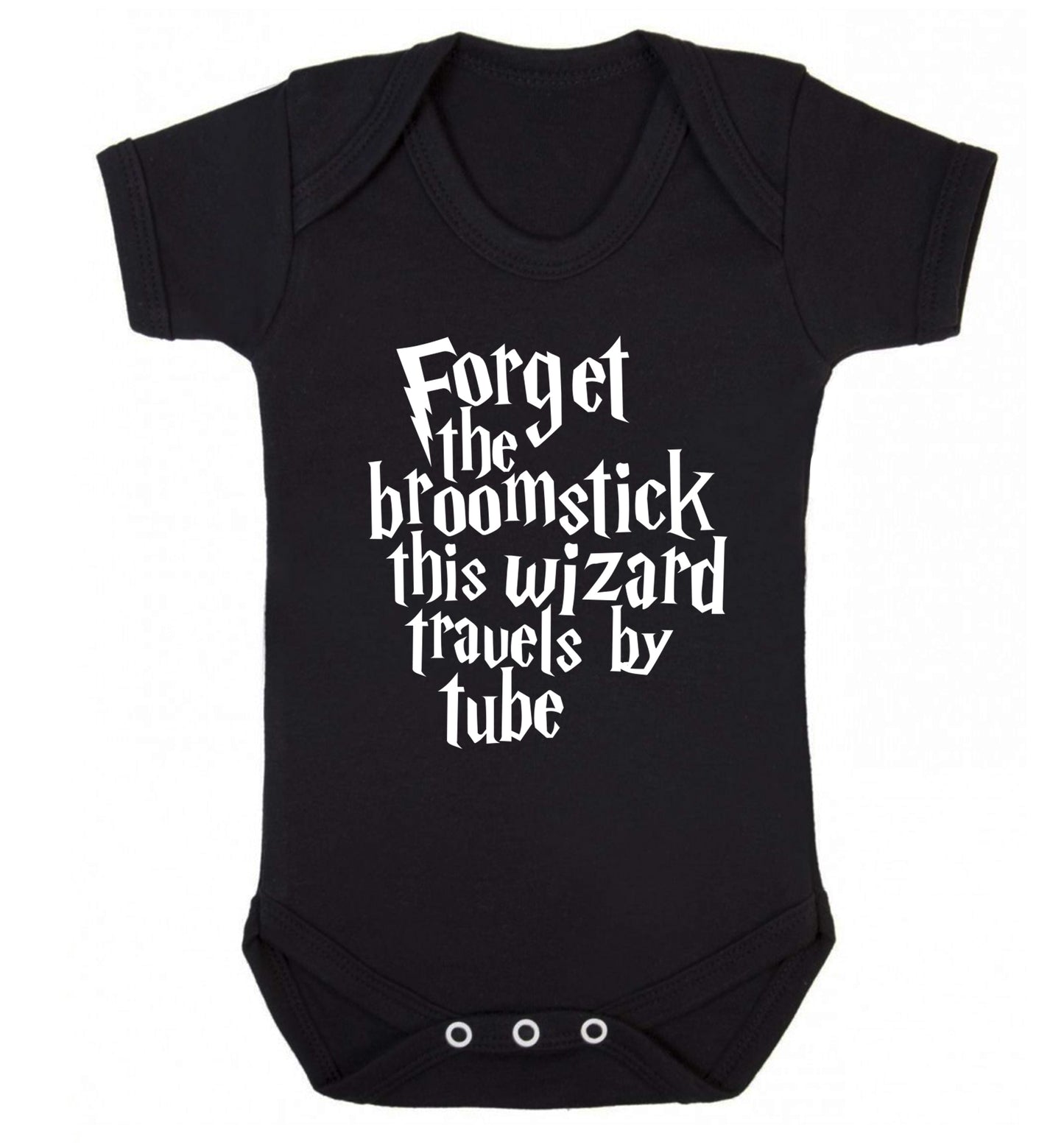 Forget the broomstick this wizard travels by tube Baby Vest black 18-24 months