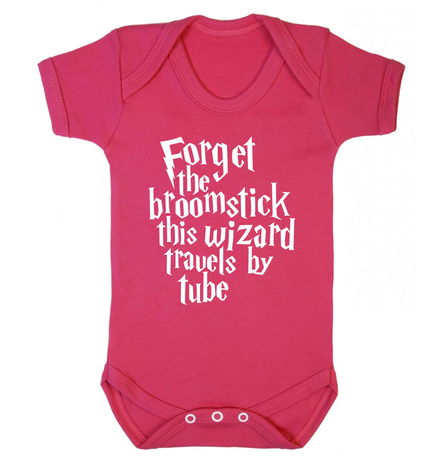 Forget the broomstick this wizard travels by tube Baby Vest dark pink 18-24 months