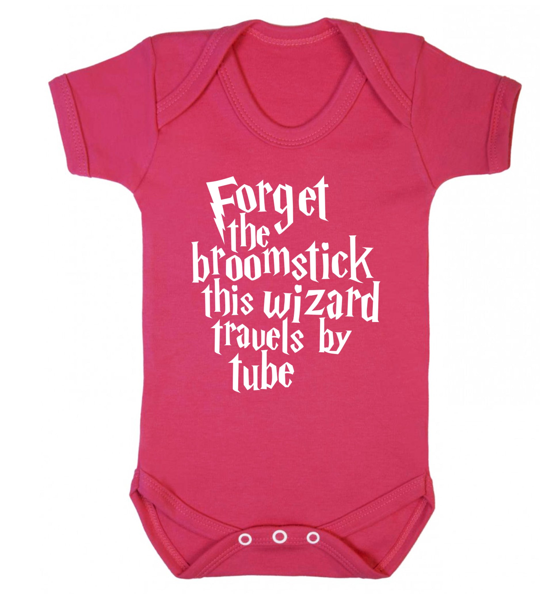 Forget the broomstick this wizard travels by tube Baby Vest dark pink 18-24 months