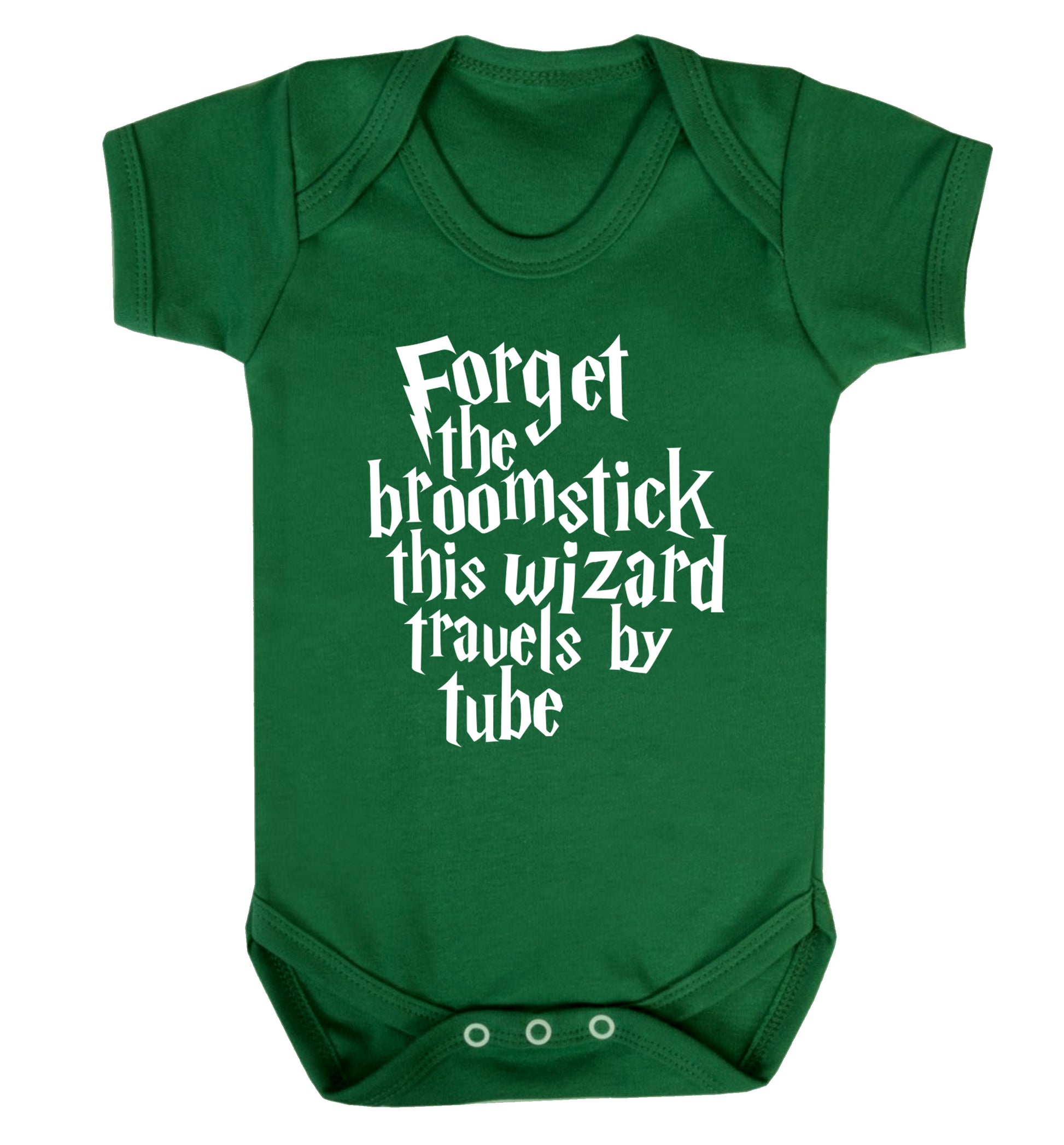 Forget the broomstick this wizard travels by tube Baby Vest green 18-24 months