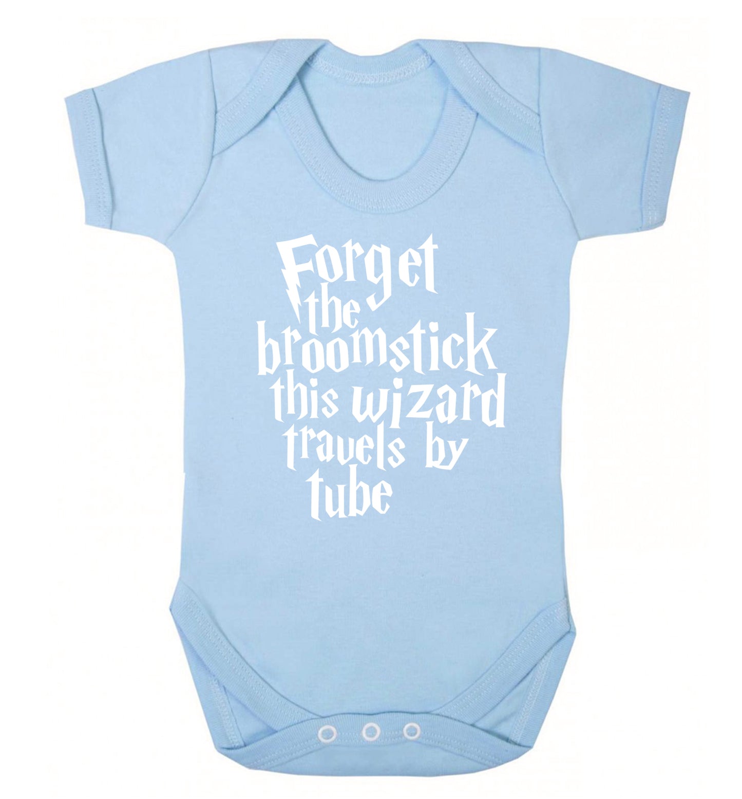 Forget the broomstick this wizard travels by tube Baby Vest pale blue 18-24 months