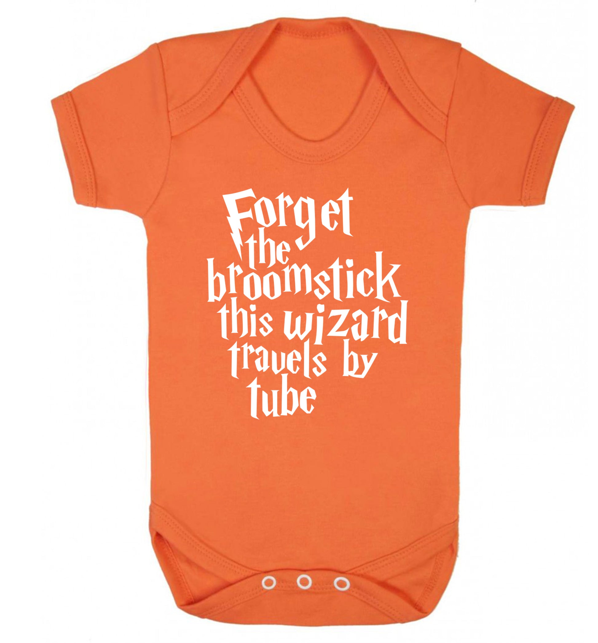 Forget the broomstick this wizard travels by tube Baby Vest orange 18-24 months