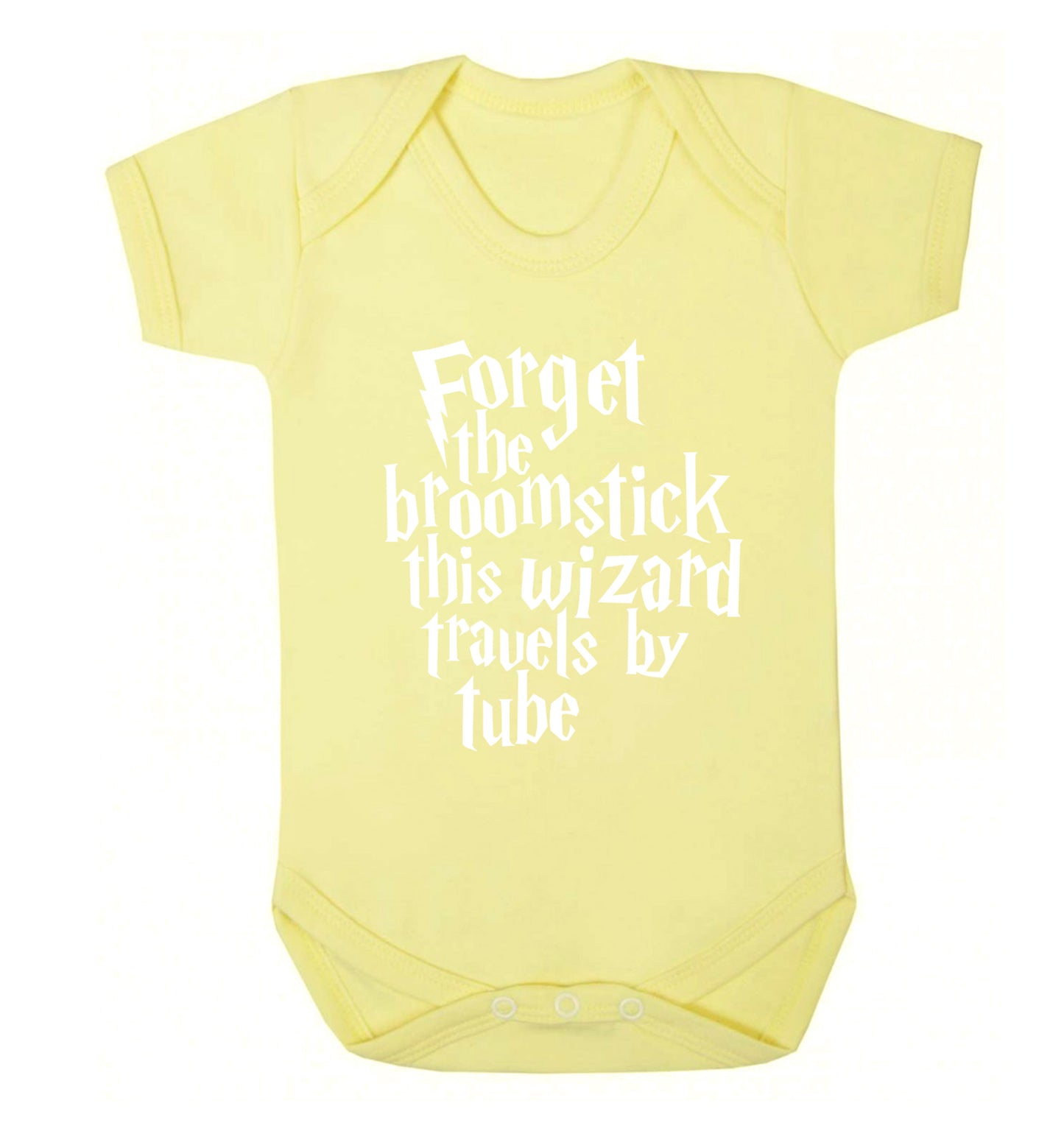 Forget the broomstick this wizard travels by tube Baby Vest pale yellow 18-24 months