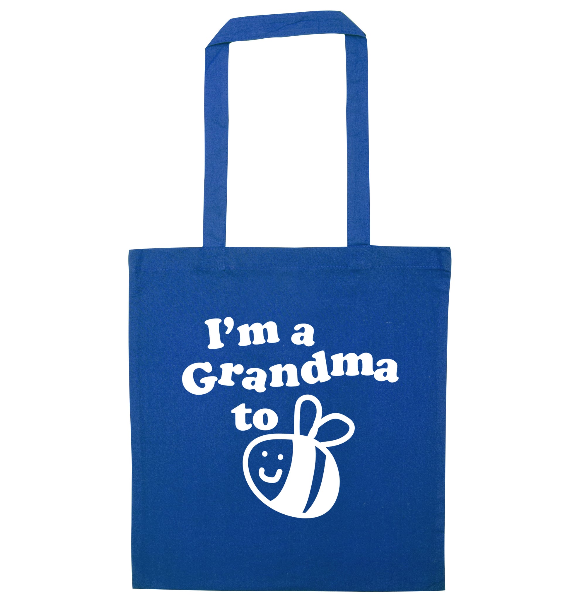 I'm a grandma to be blue tote bag