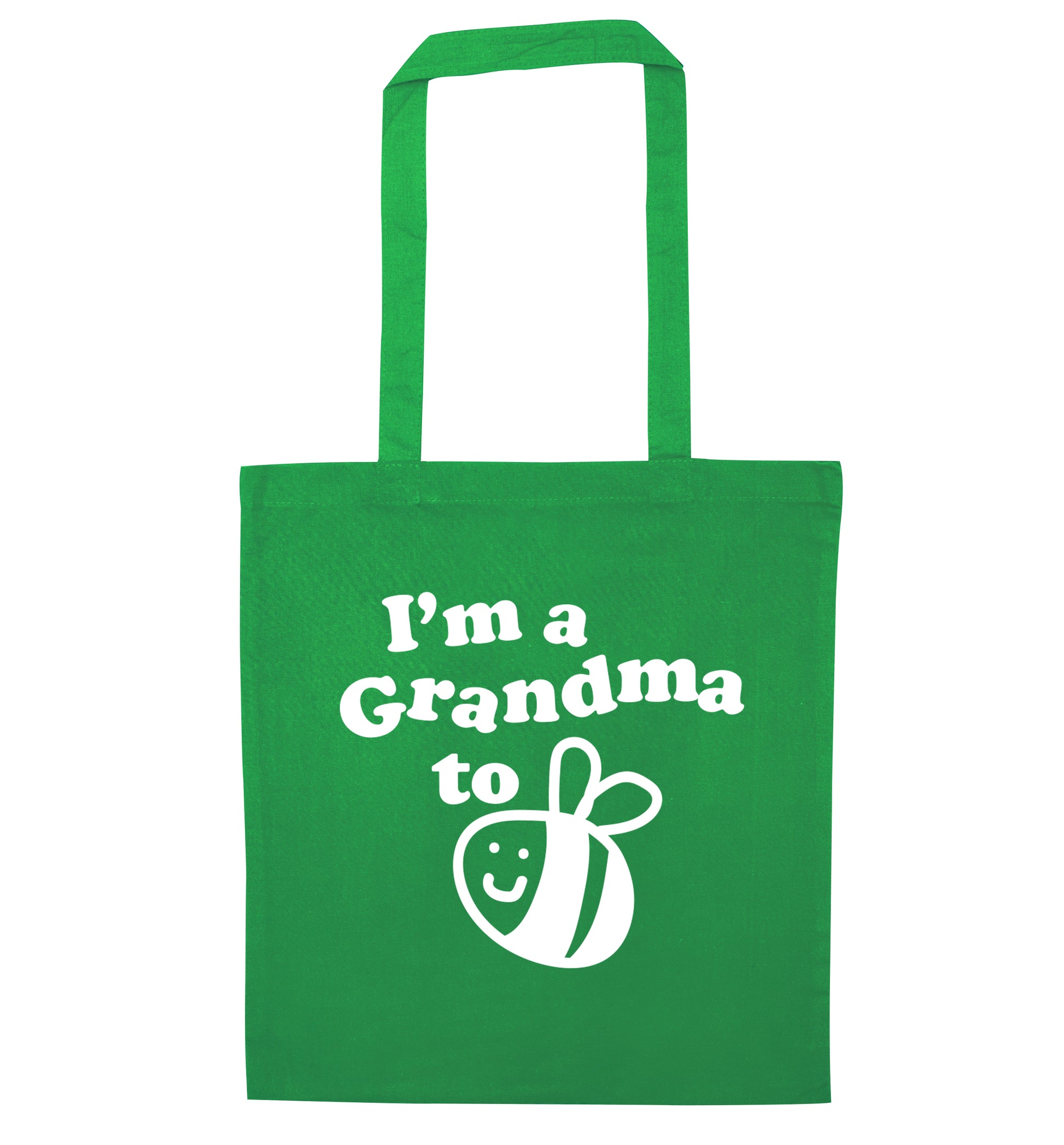 I'm a grandma to be green tote bag