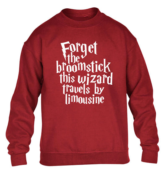 Forget the broomstick this wizard travels by limousine children's grey sweater 12-14 Years