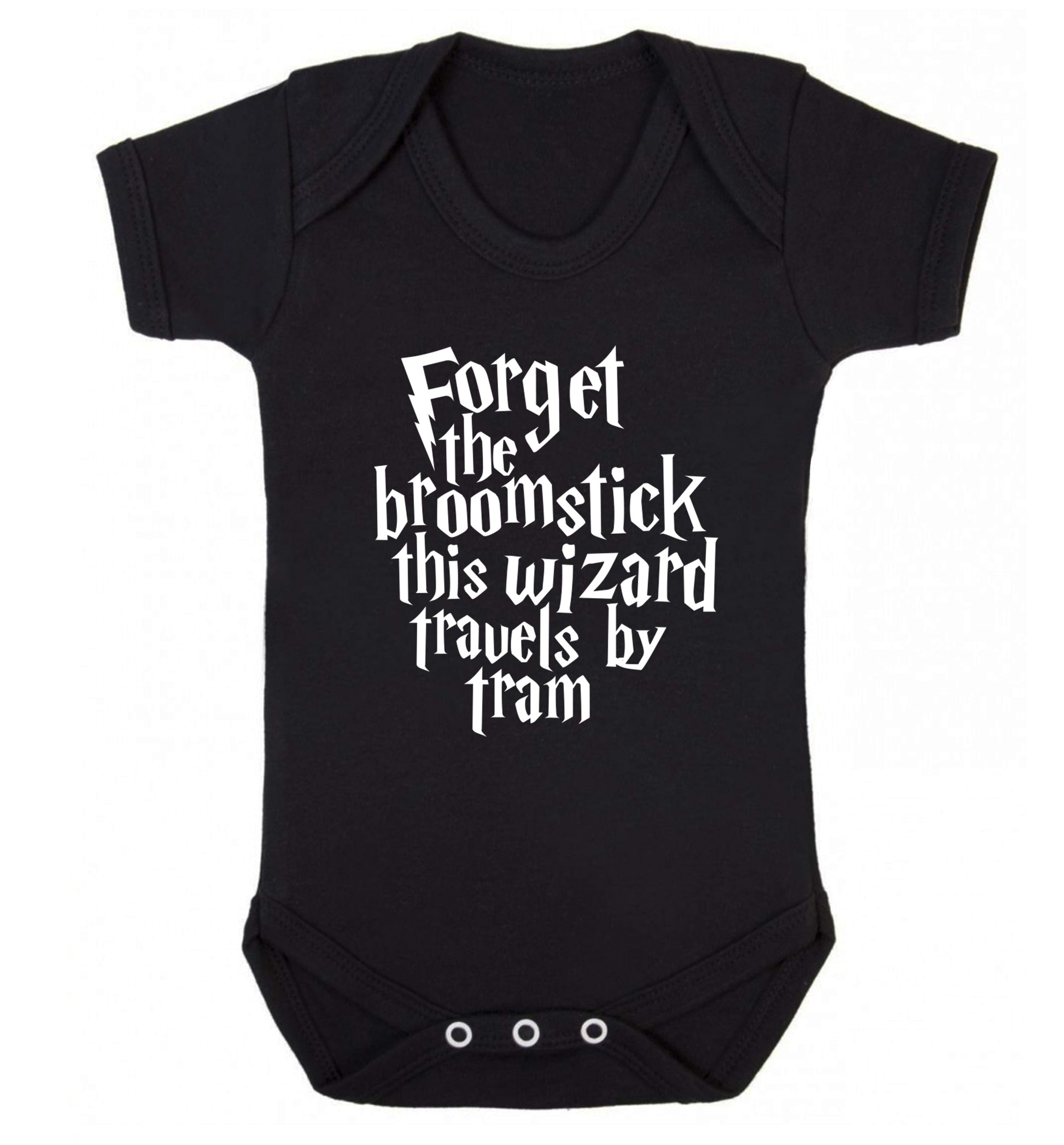 Forget the broomstick this wizard travels by tram Baby Vest black 18-24 months
