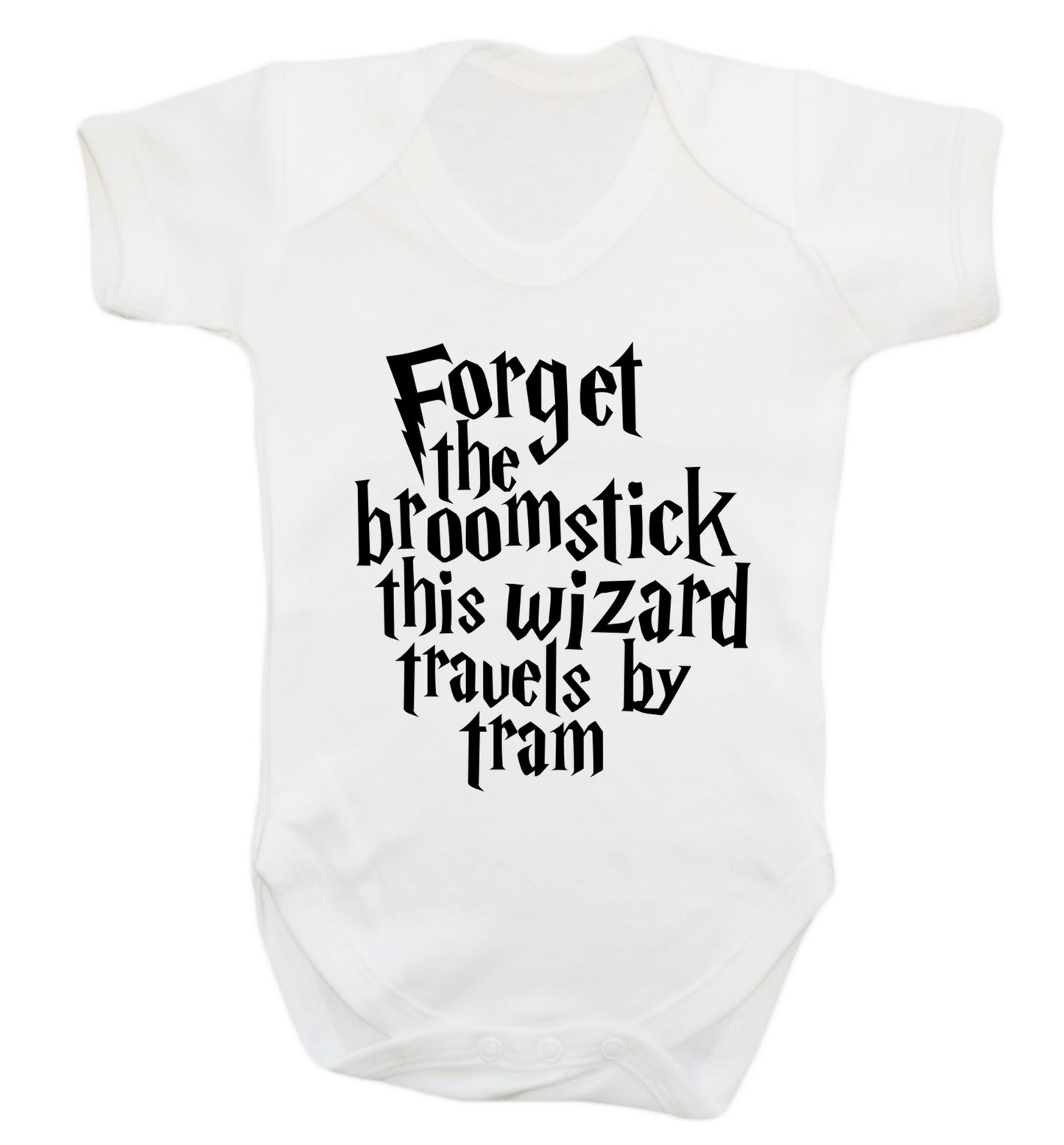 Forget the broomstick this wizard travels by tram Baby Vest white 18-24 months