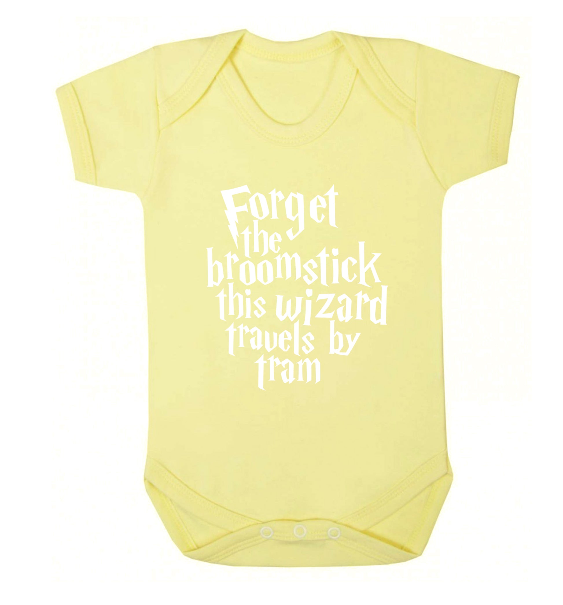 Forget the broomstick this wizard travels by tram Baby Vest pale yellow 18-24 months