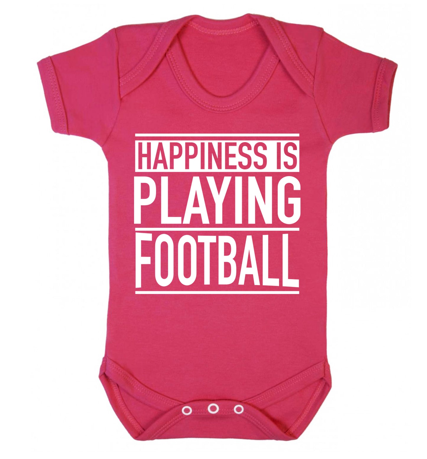 Happiness is playing football Baby Vest dark pink 18-24 months