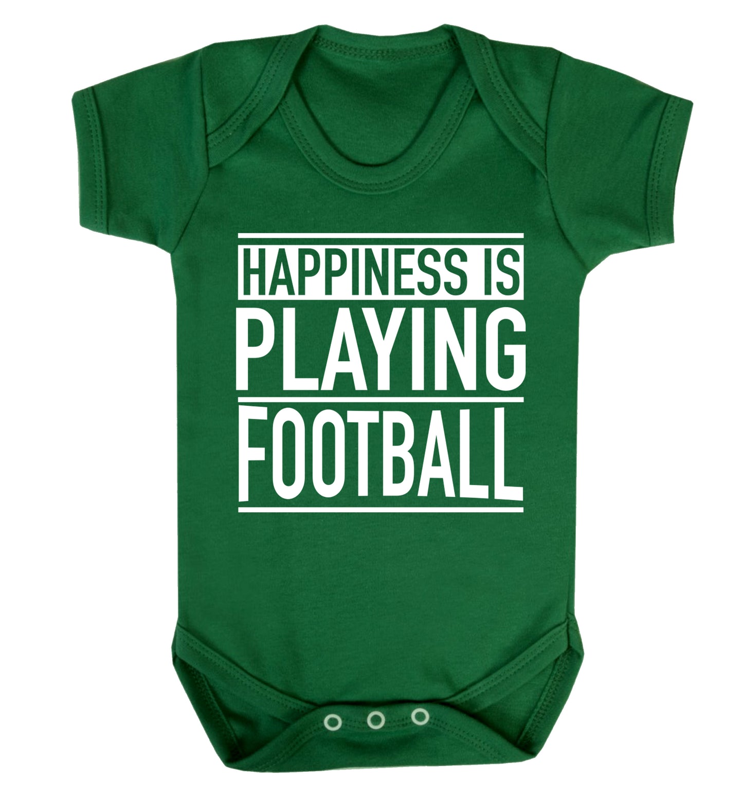 Happiness is playing football Baby Vest green 18-24 months