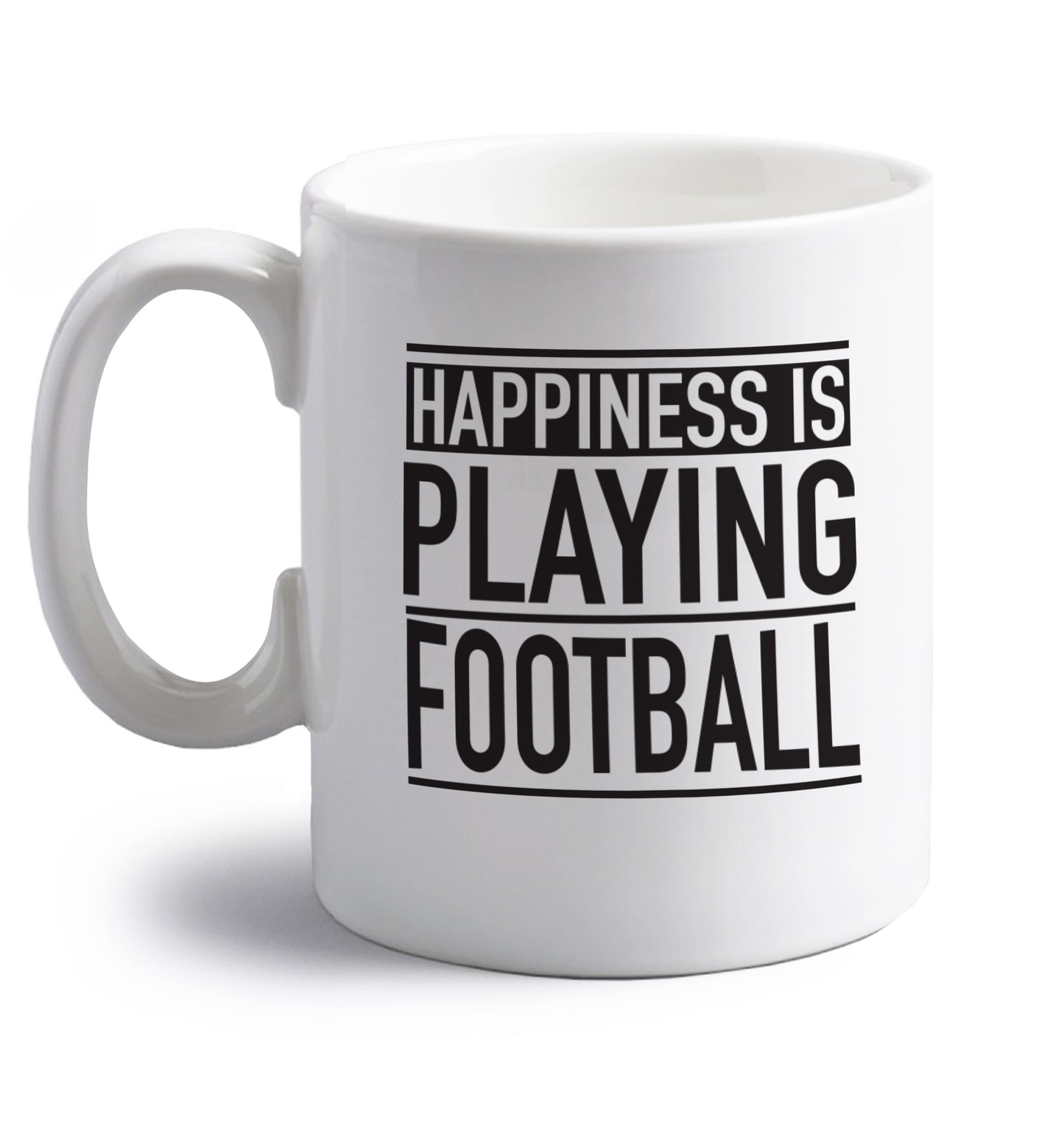 Happiness is playing football right handed white ceramic mug 
