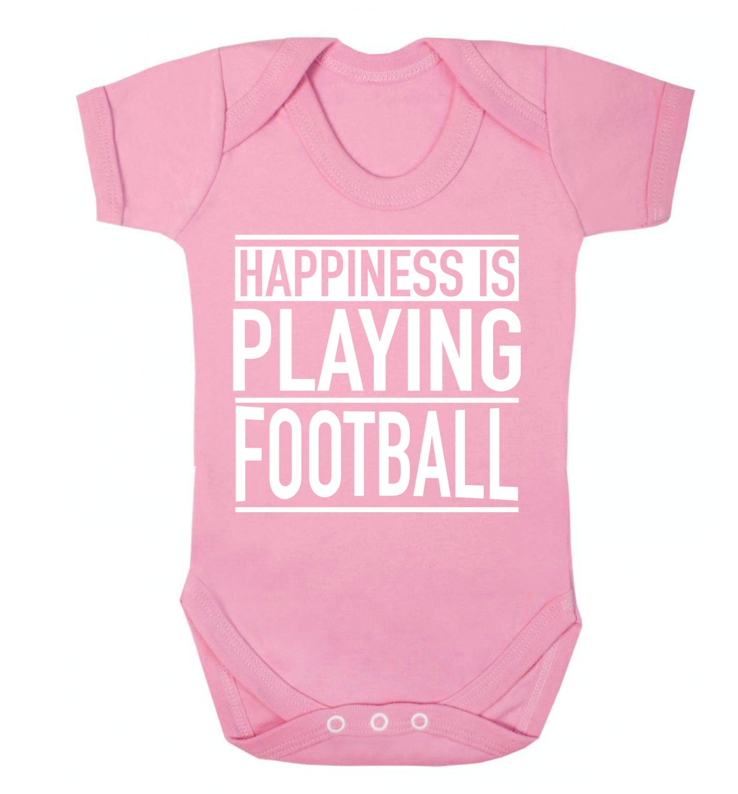 Happiness is playing football Baby Vest pale pink 18-24 months