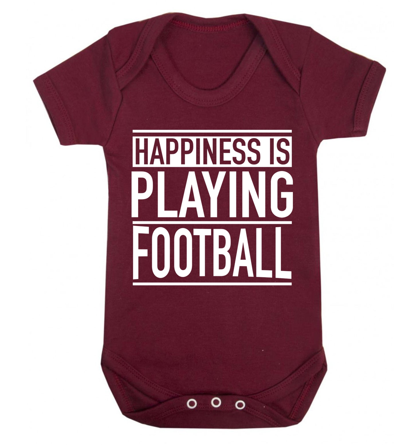 Happiness is playing football Baby Vest maroon 18-24 months