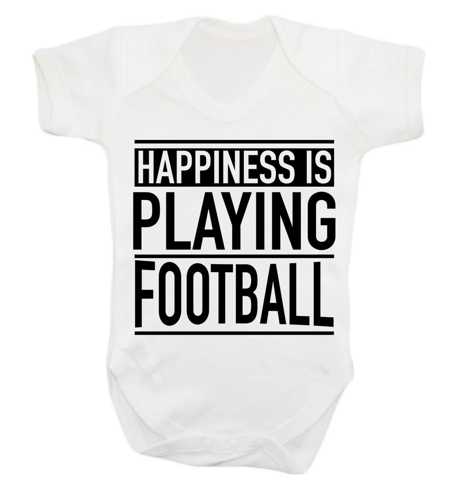 Happiness is playing football Baby Vest white 18-24 months
