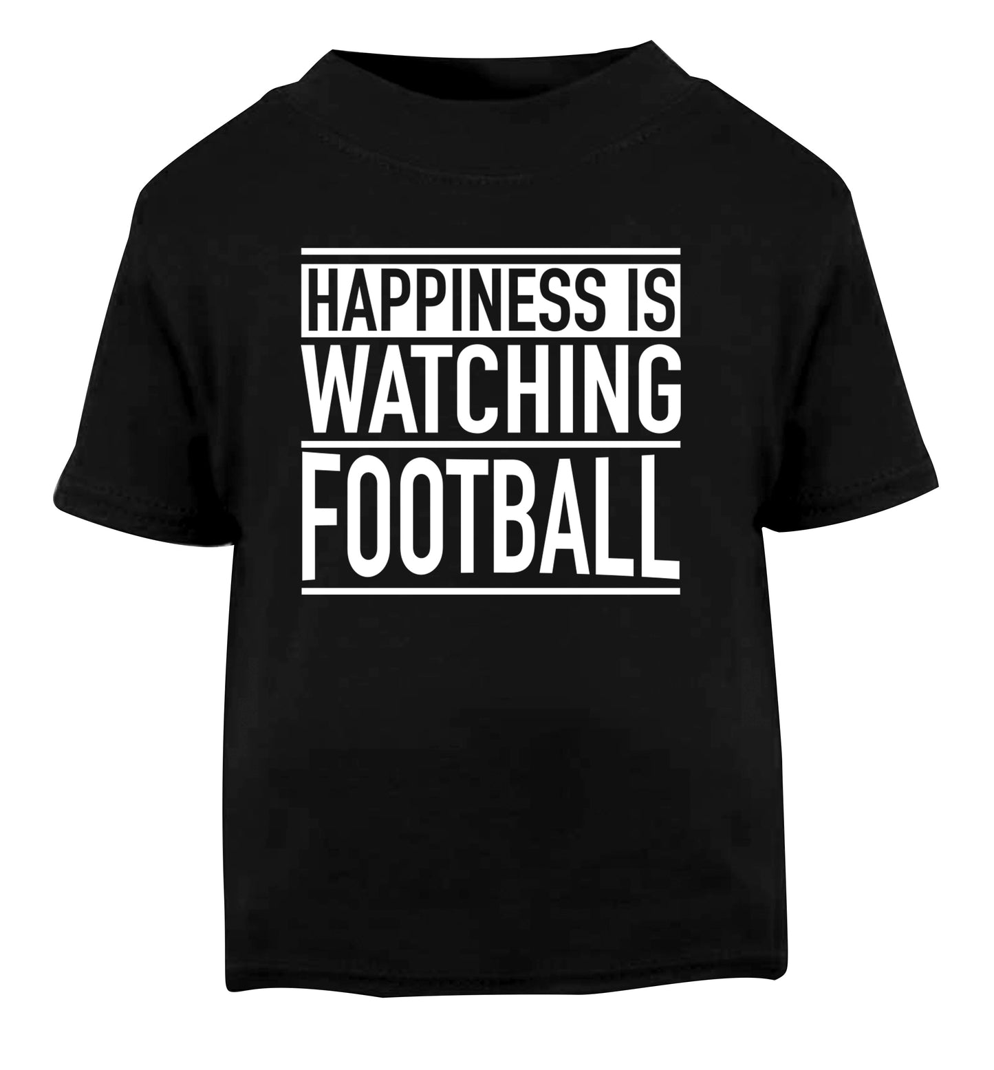 Happiness is watching football Black Baby Toddler Tshirt 2 years