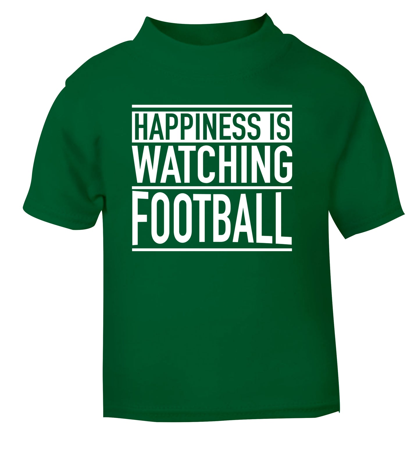 Happiness is watching football green Baby Toddler Tshirt 2 Years