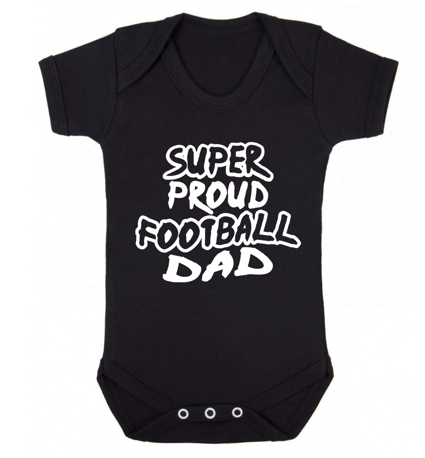 Super proud football dad Baby Vest black 18-24 months