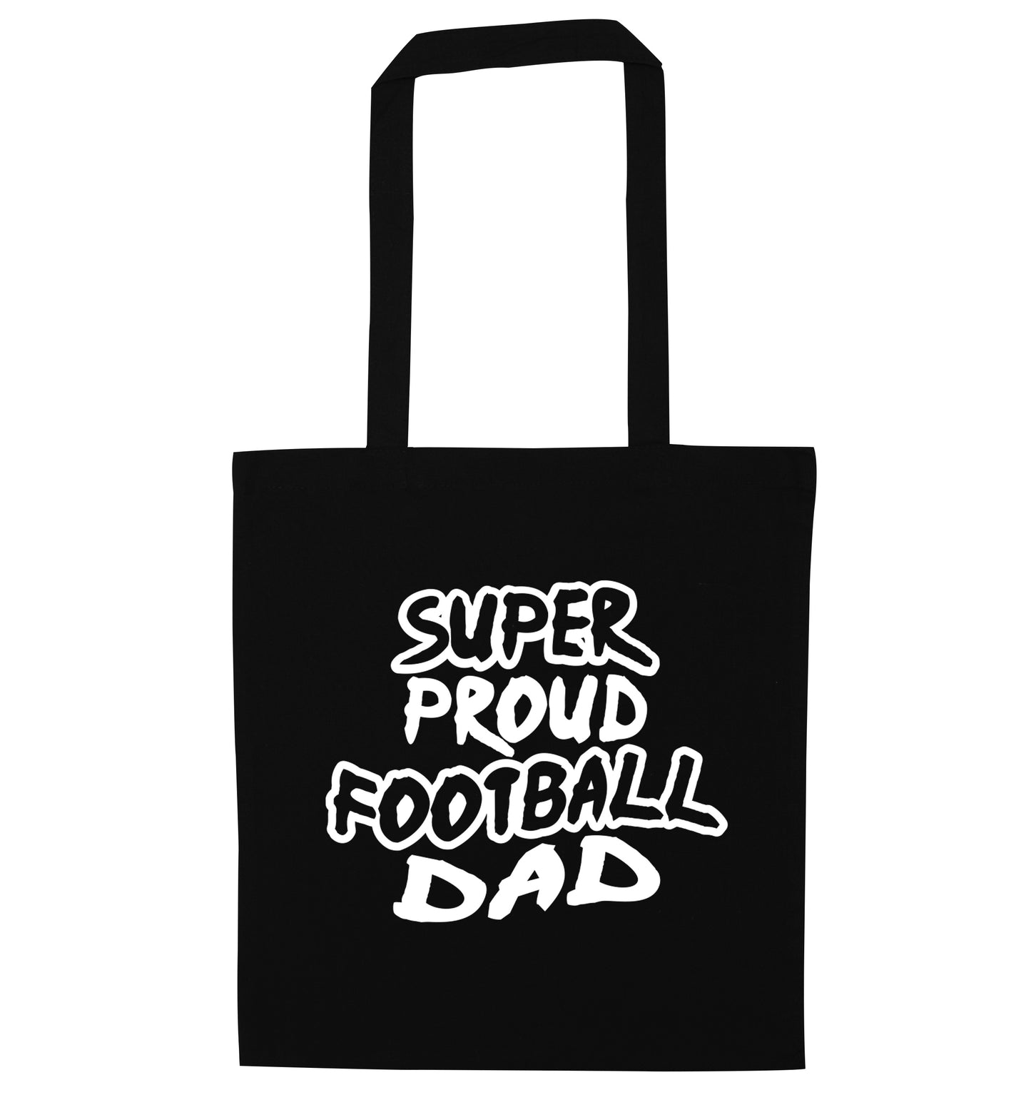 Super proud football dad black tote bag
