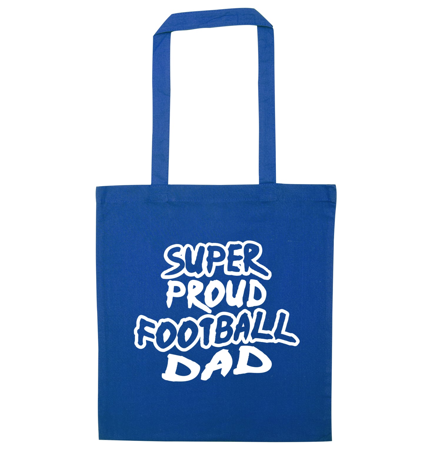 Super proud football dad blue tote bag