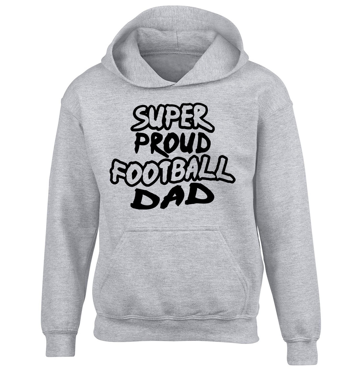 Super proud football dad children's grey hoodie 12-14 Years