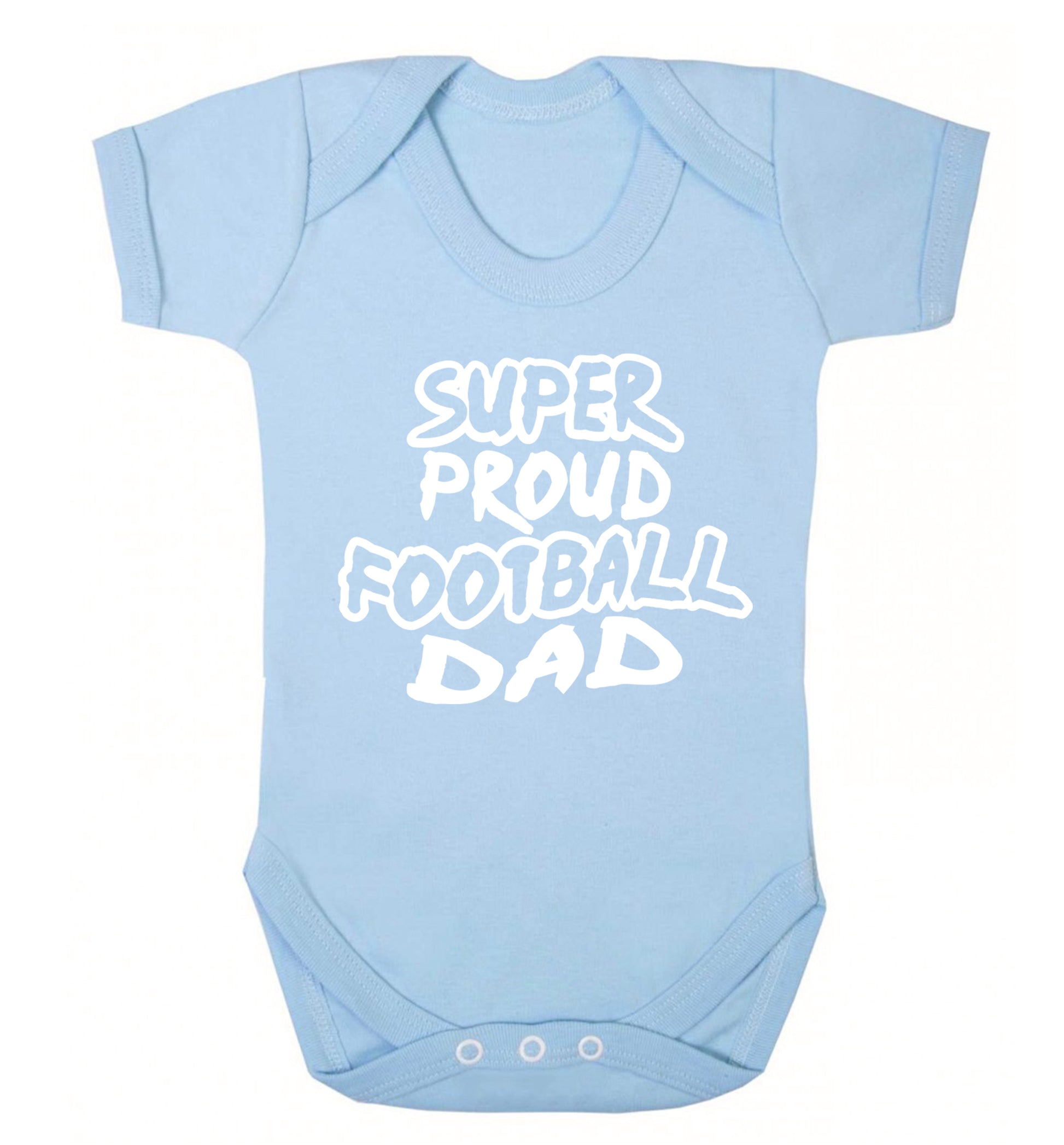 Super proud football dad Baby Vest pale blue 18-24 months