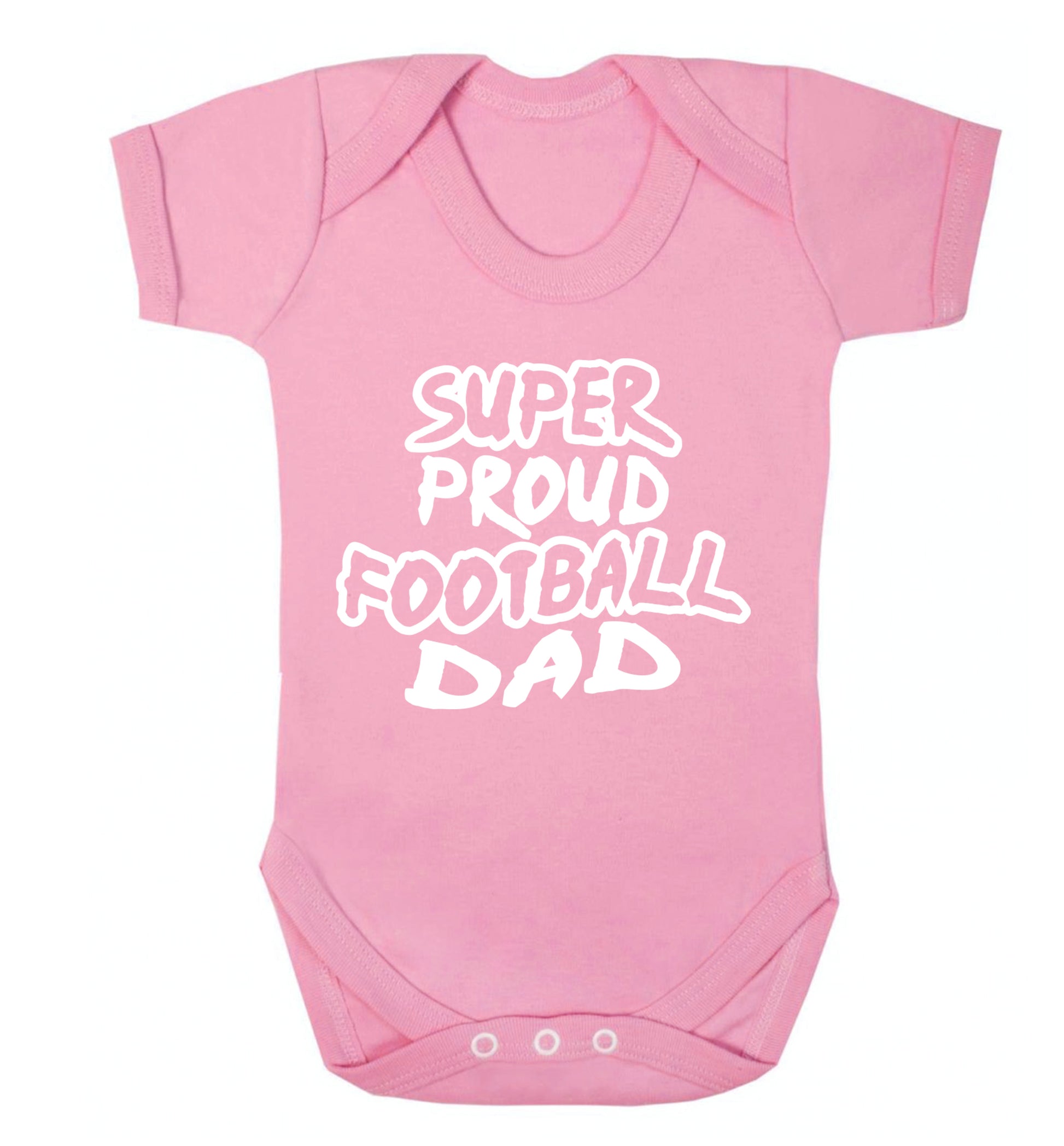 Super proud football dad Baby Vest pale pink 18-24 months
