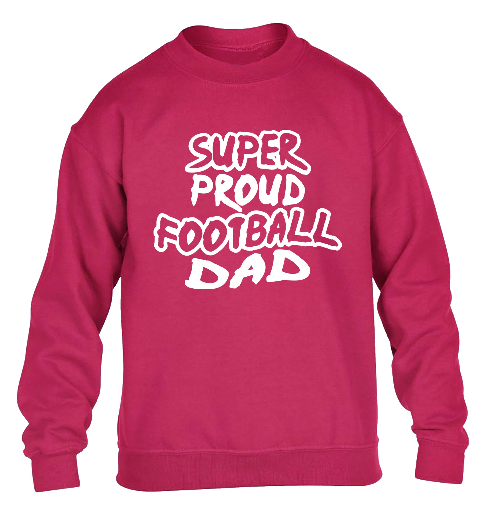Super proud football dad children's pink sweater 12-14 Years