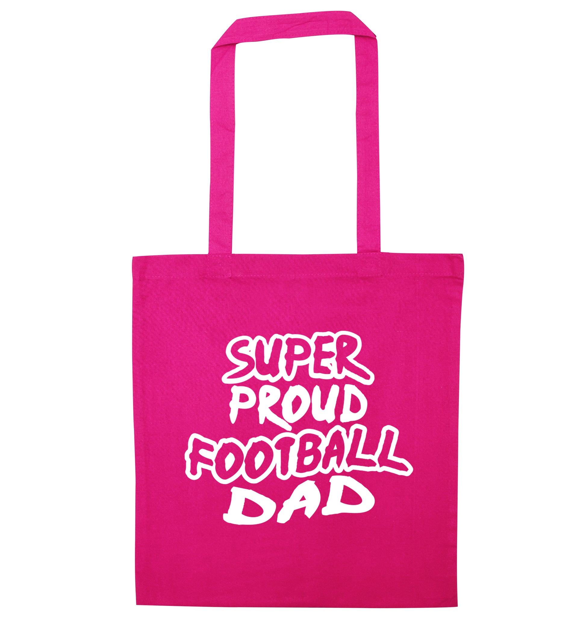 Super proud football dad pink tote bag
