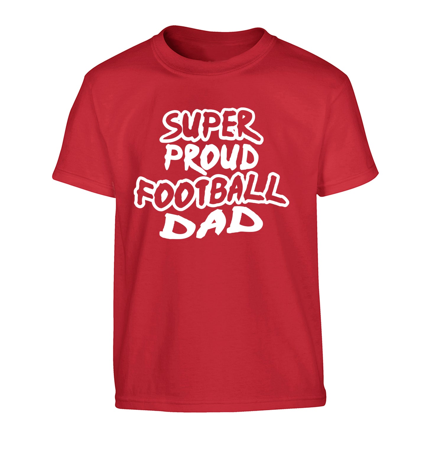Super proud football dad Children's red Tshirt 12-14 Years