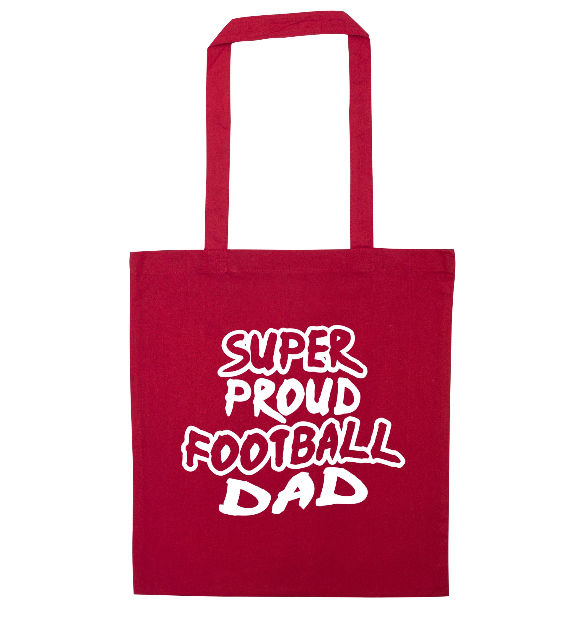 Super proud football dad red tote bag