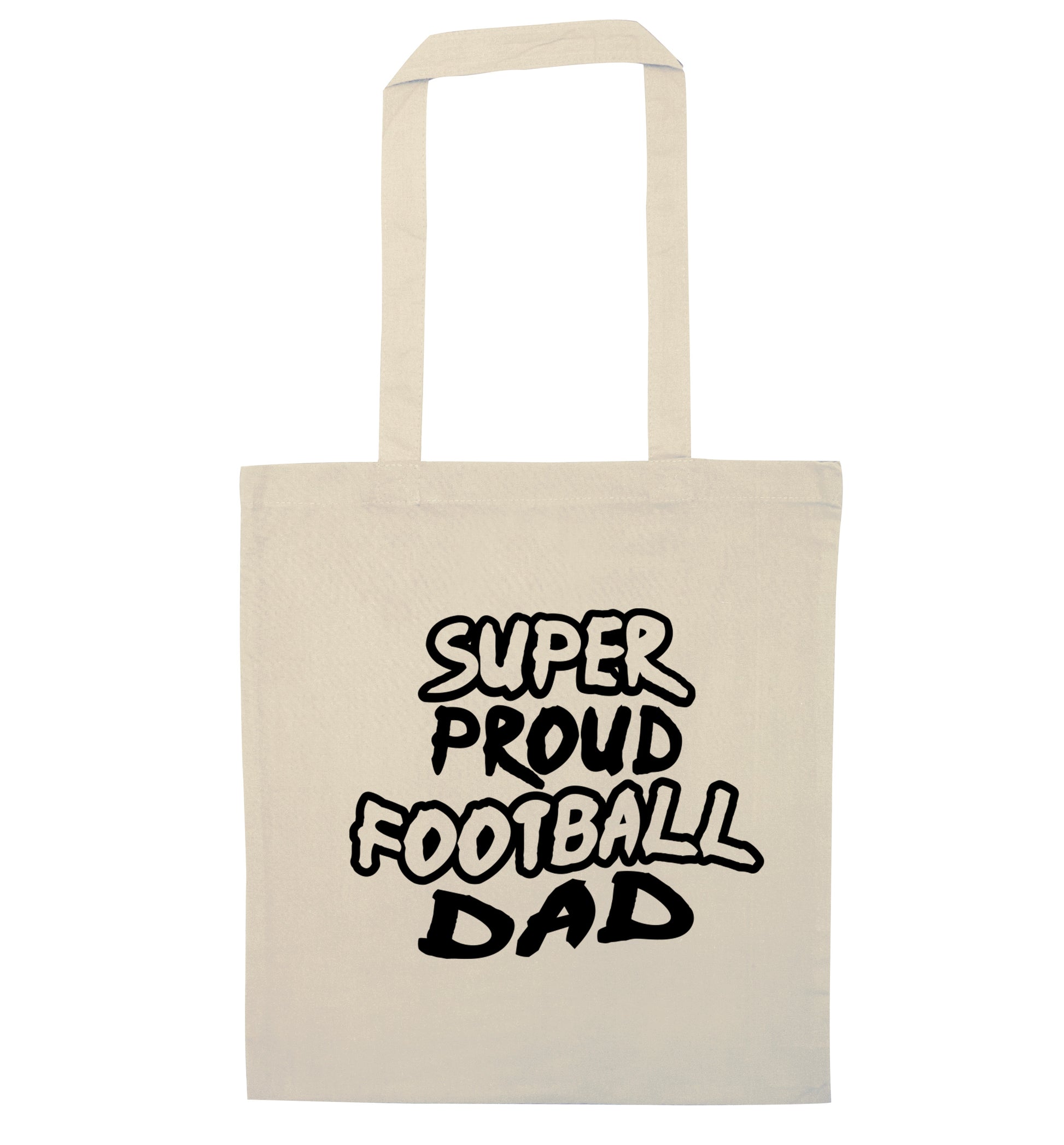 Super proud football dad natural tote bag