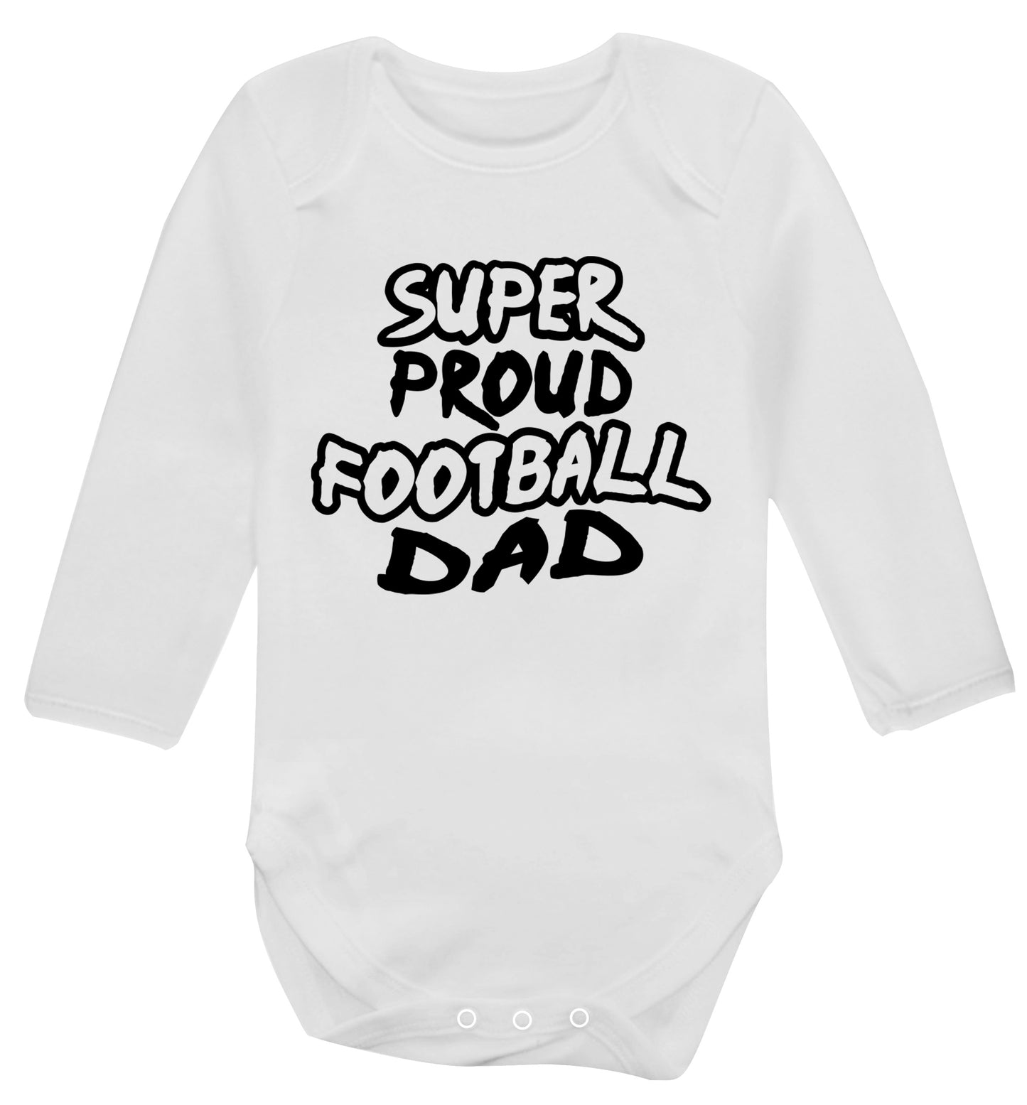 Super proud football dad Baby Vest long sleeved white 6-12 months