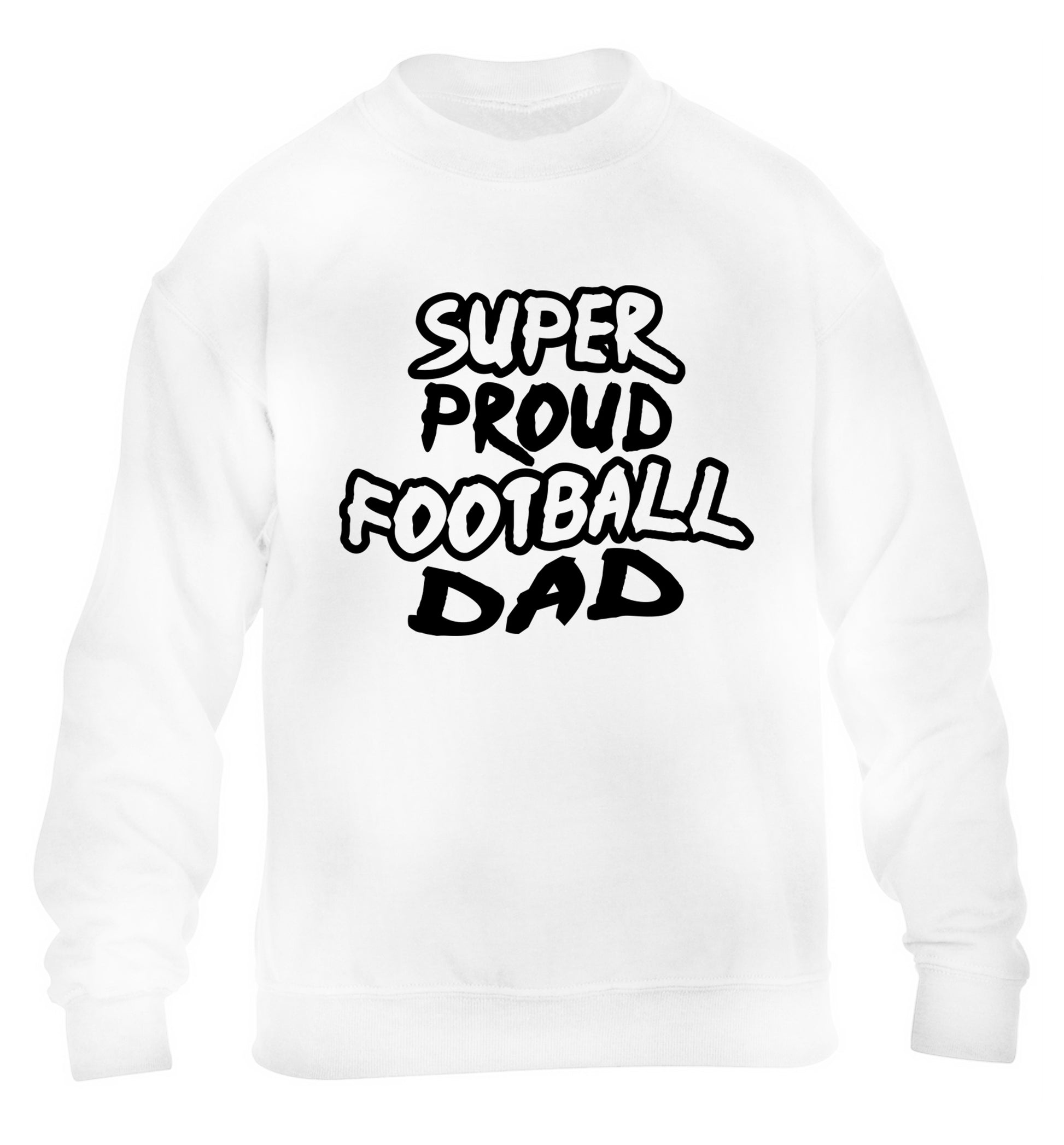 Super proud football dad children's white sweater 12-14 Years