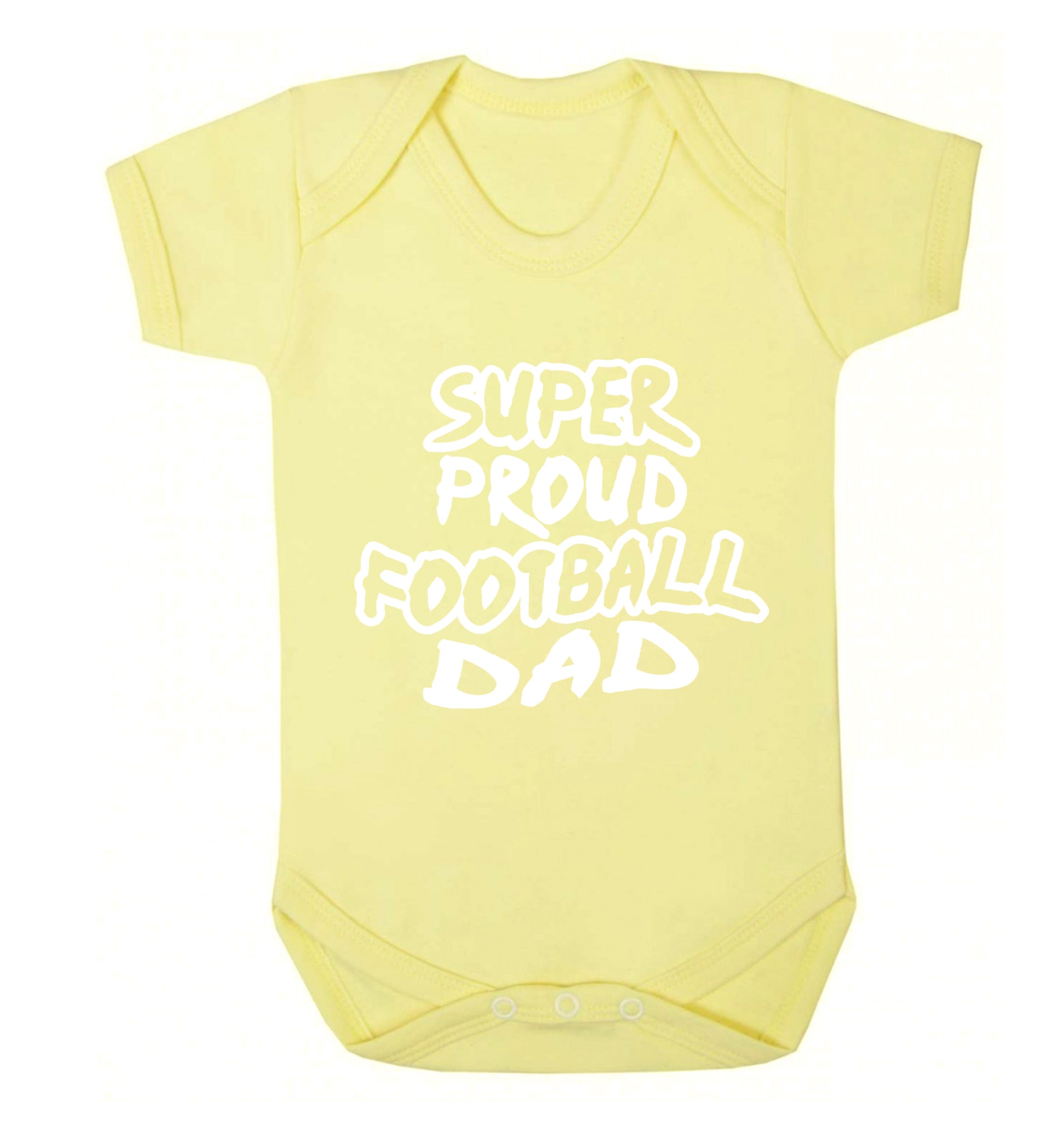 Super proud football dad Baby Vest pale yellow 18-24 months