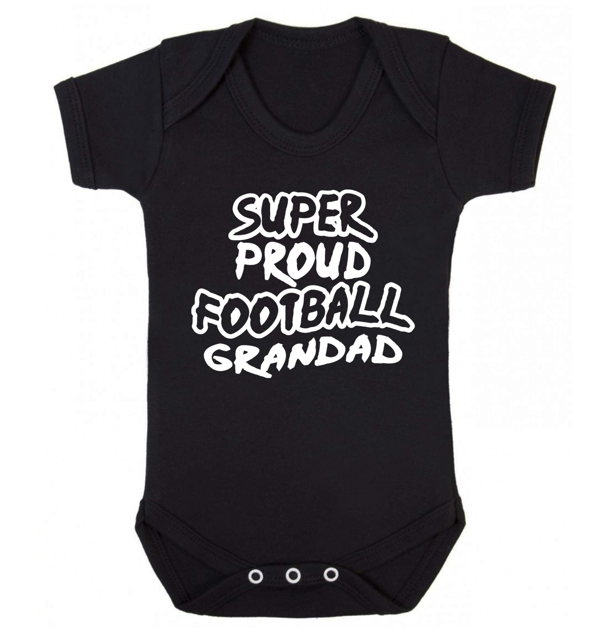 Super proud football grandad Baby Vest black 18-24 months