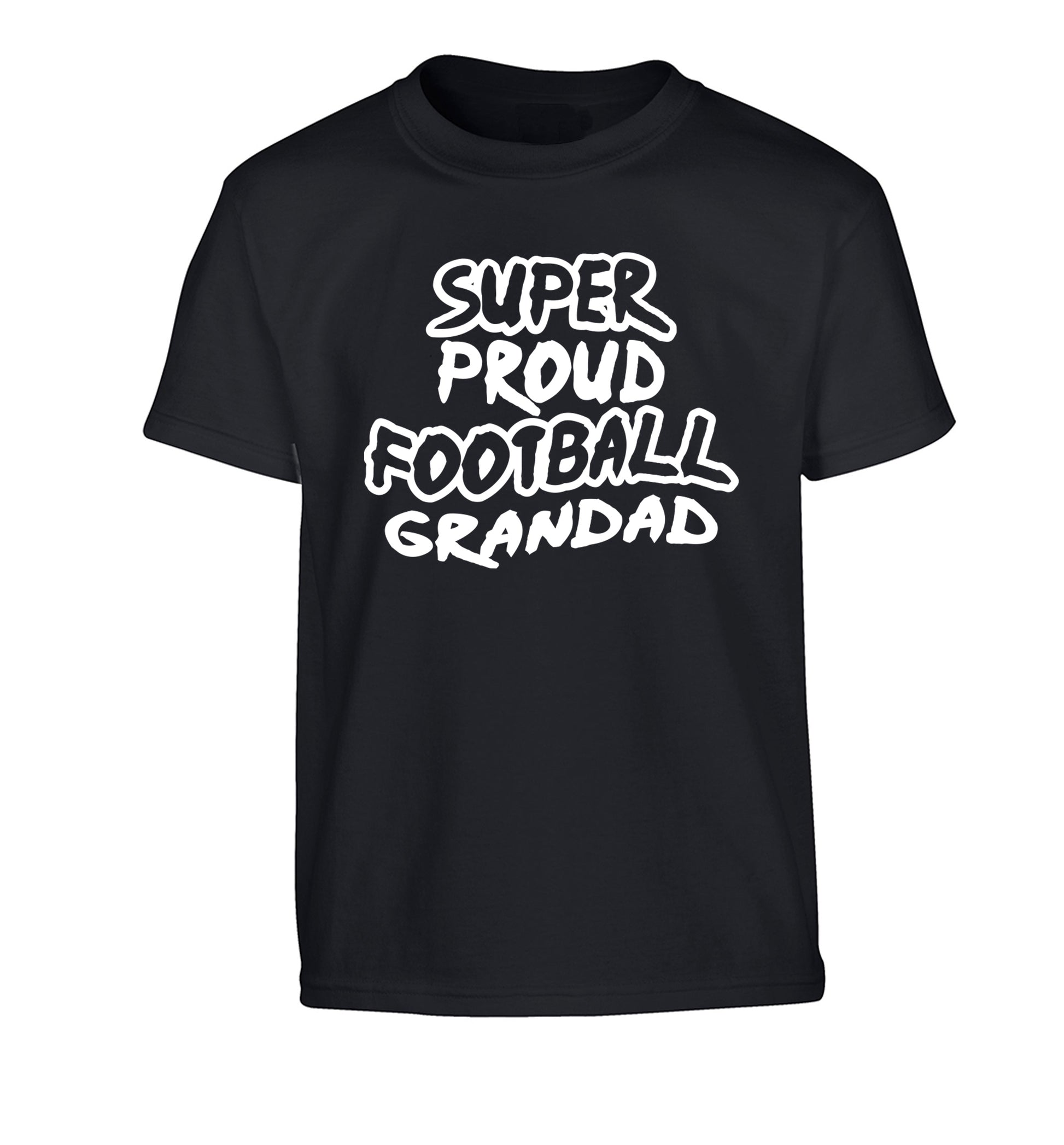 Super proud football grandad Children's black Tshirt 12-14 Years