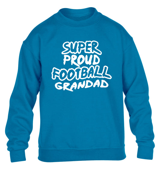 Super proud football grandad children's blue sweater 12-14 Years