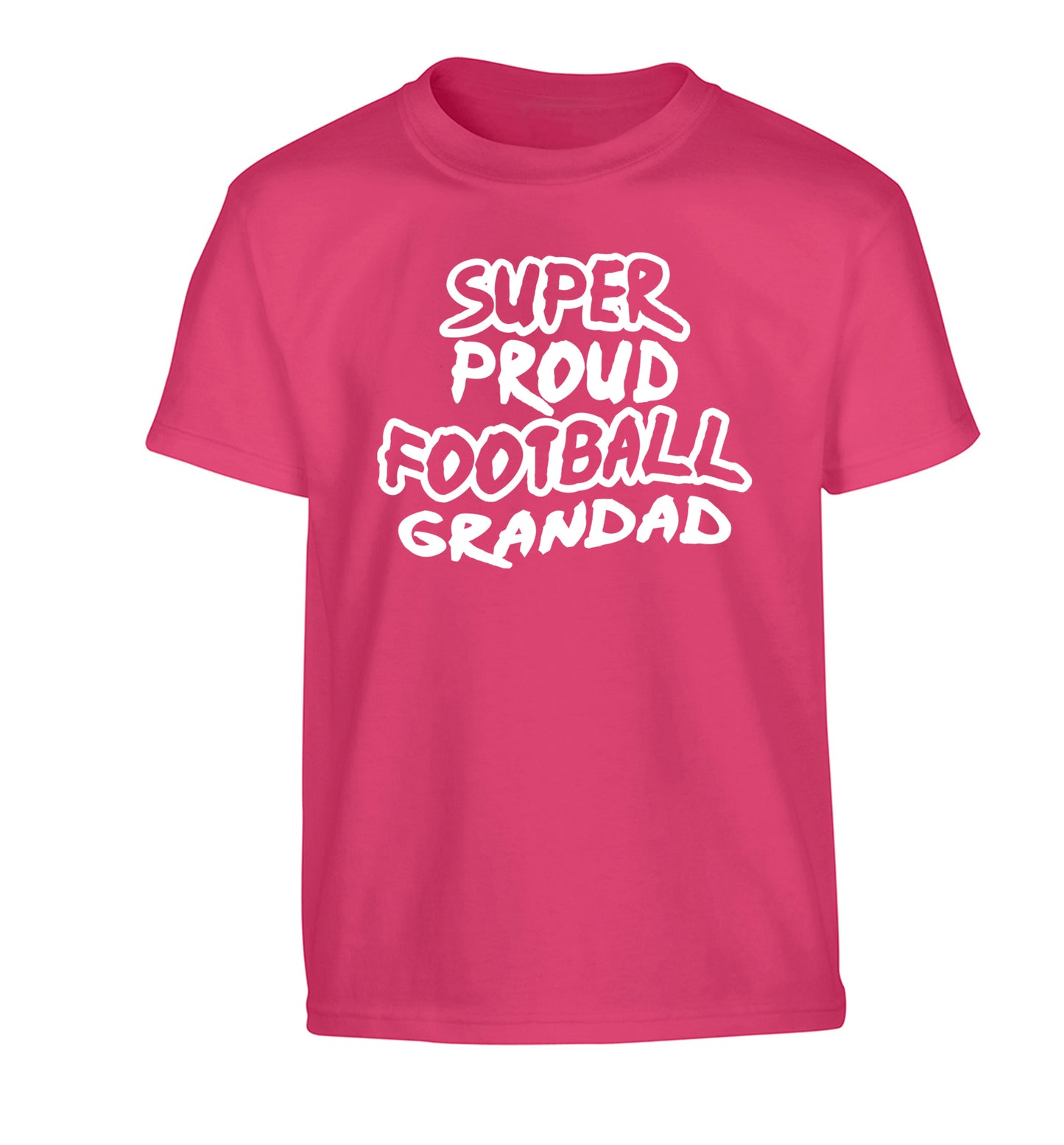 Super proud football grandad Children's pink Tshirt 12-14 Years