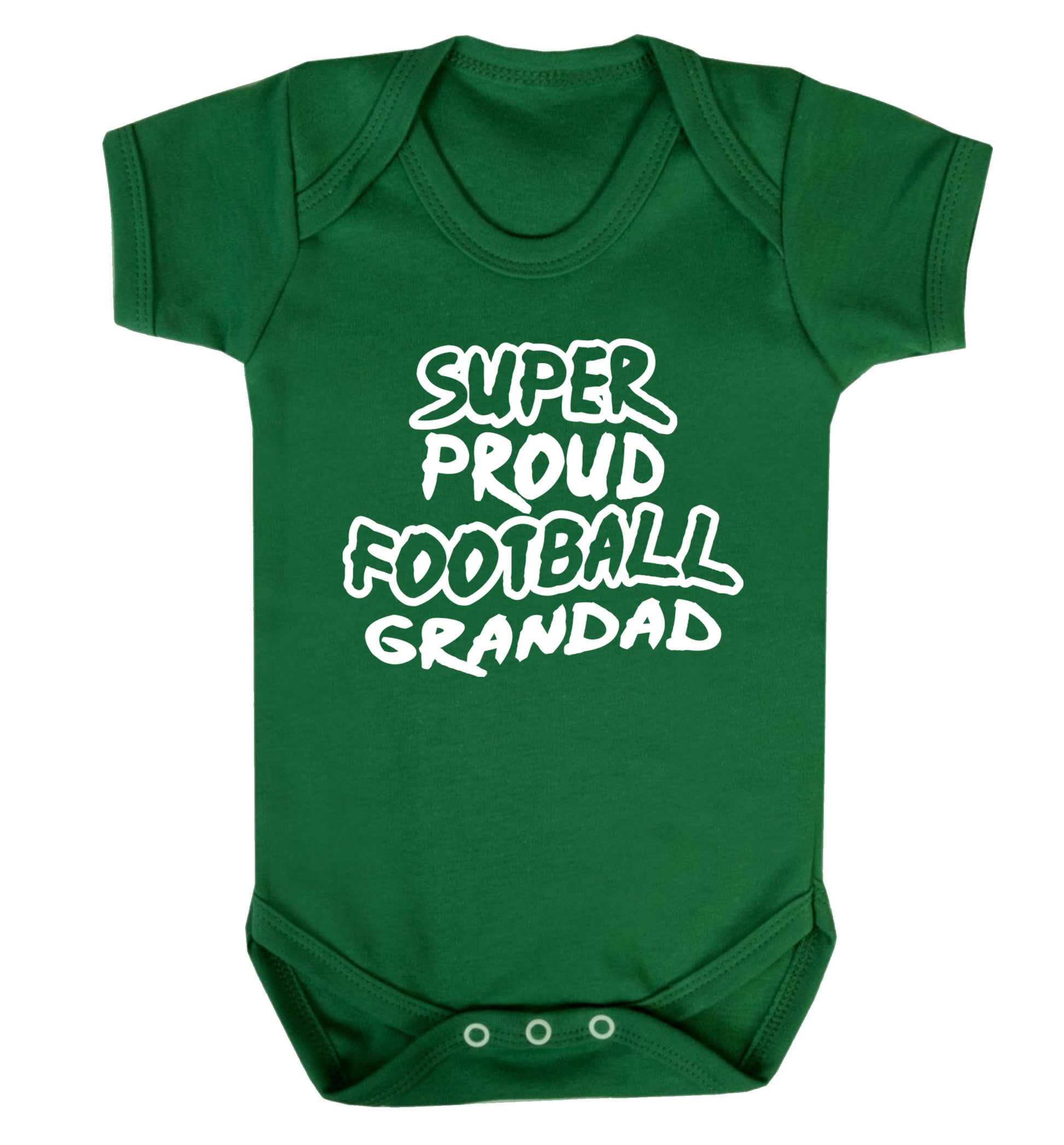 Super proud football grandad Baby Vest green 18-24 months