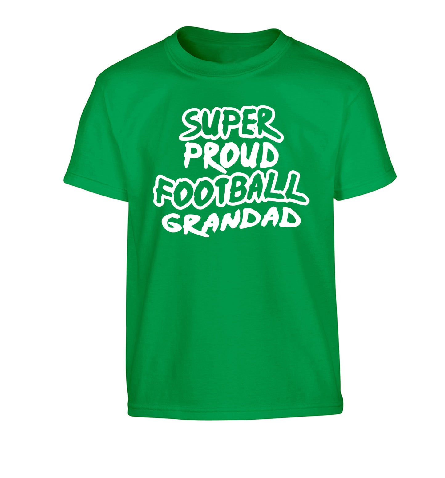 Super proud football grandad Children's green Tshirt 12-14 Years