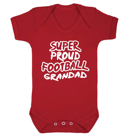 Super proud football grandad Baby Vest red 18-24 months