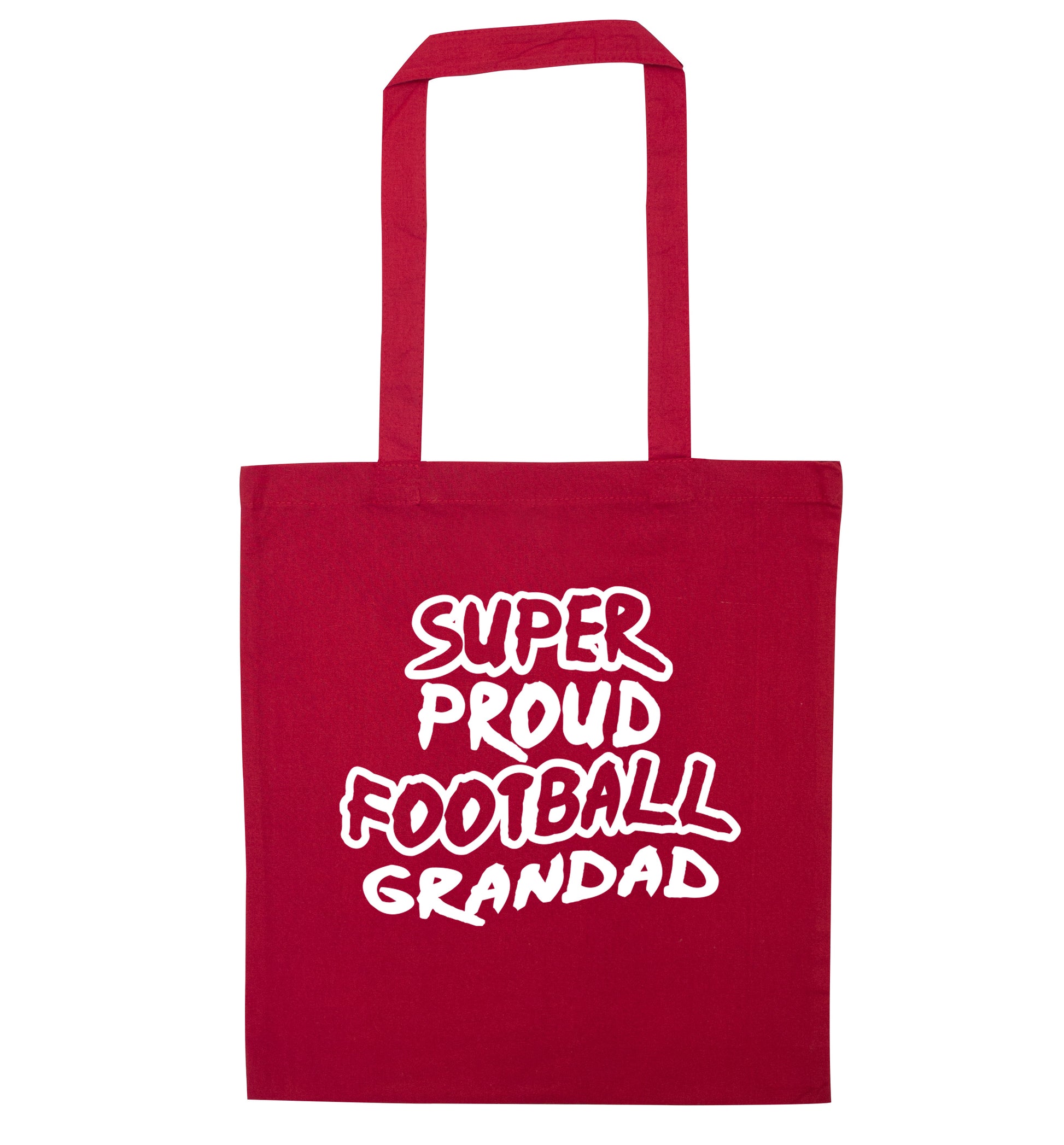 Super proud football grandad red tote bag