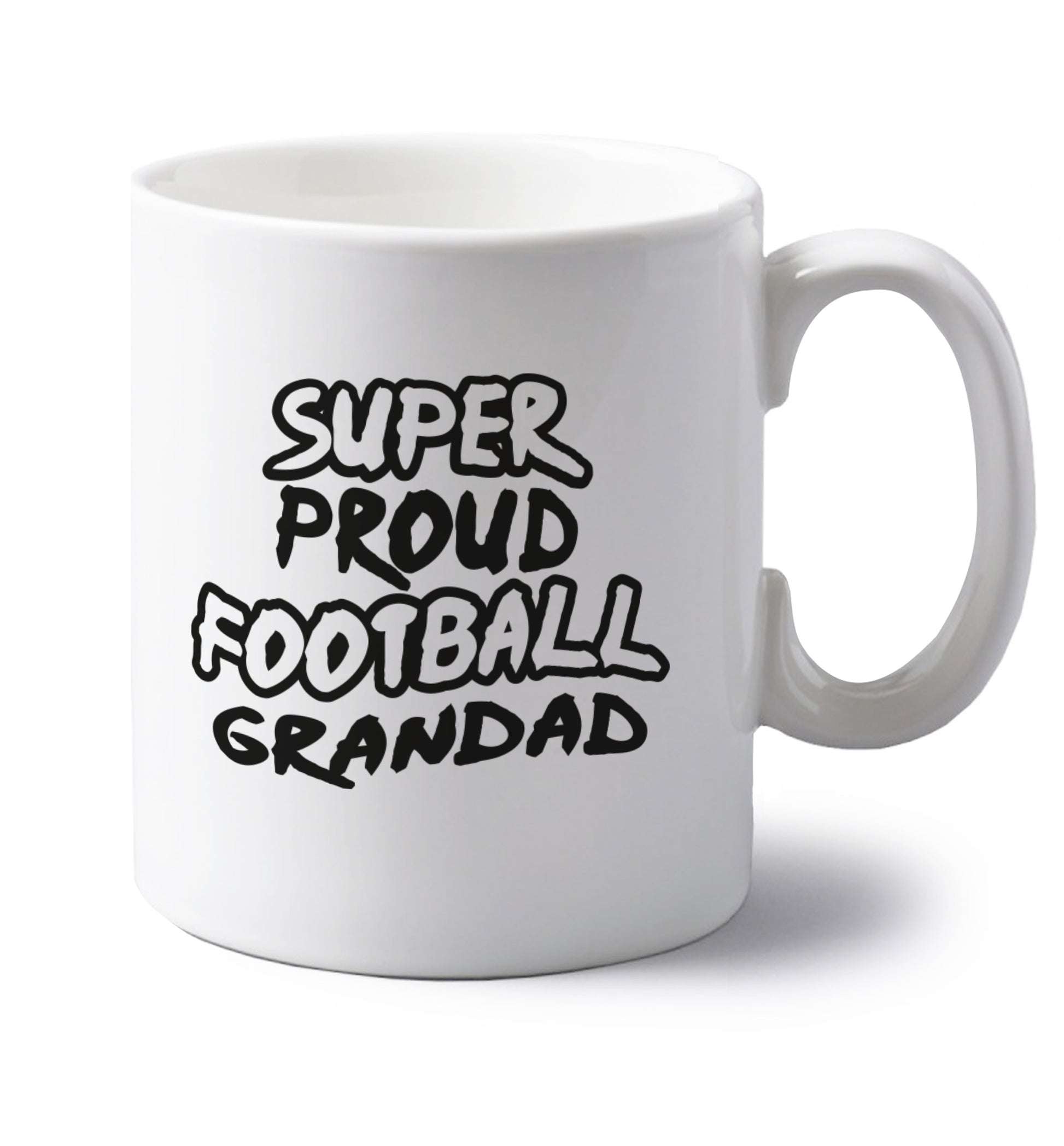 Super proud football grandad left handed white ceramic mug 