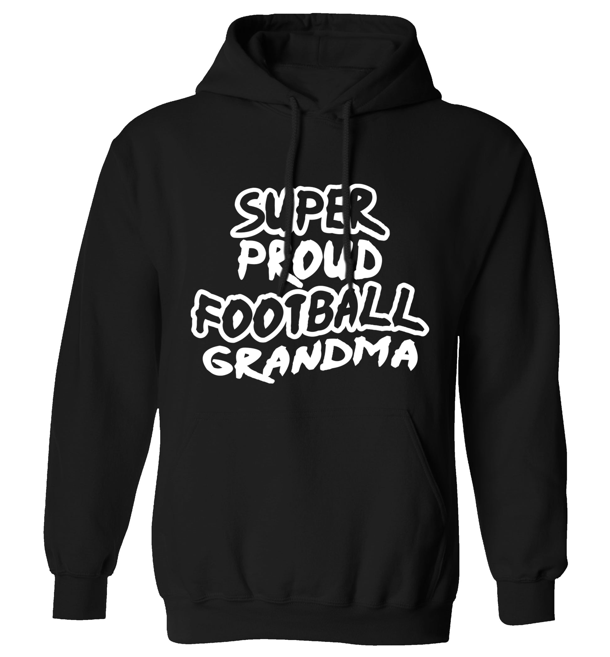 Super proud football grandma adults unisexblack hoodie 2XL